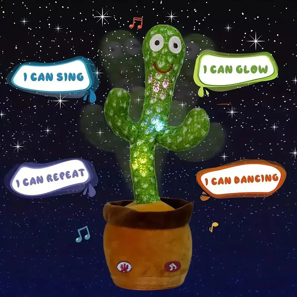 1pc Electronic Plush Toy Home Decoration for Children Xmas Gifts Dancing Talking Cactus Toys for Baby Boys and Girls