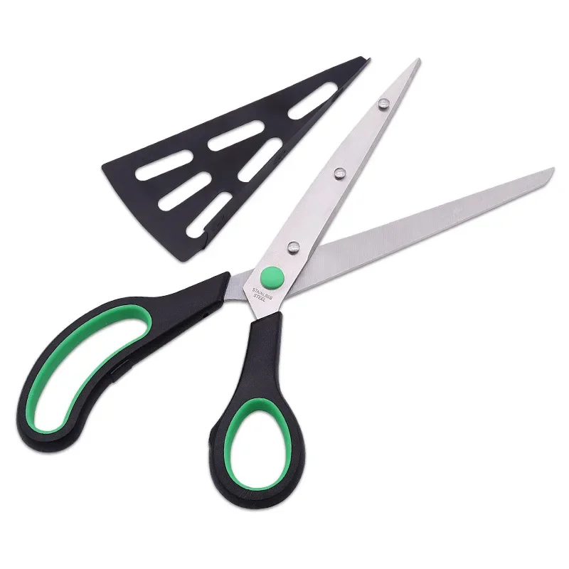 Detachable Pizza Scissors Knife with Protective Server Stainless Steel Pizza Cutter Slicer Scallion Cutter Kitchen Accessories