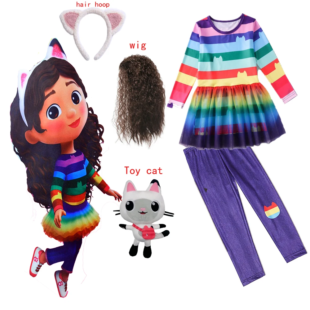 Kids Girls Dress Gabby Cats Summer Cosplay Princess Party
