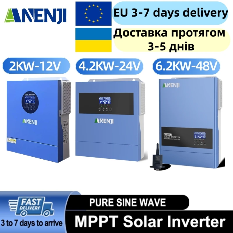 2KW4.2KW6.2KWHybridInverter12V/24V/48V220VSolarChargeControllerMPPT60A100A120APureSineWaveWIFIPV60VDC-500VDC-AliExpress