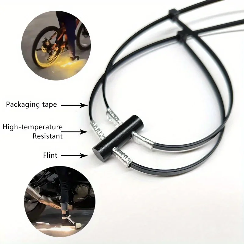 Motorcycle Accessories 1pc/3pcs Sole Hit Flint Foot Brake Ground Spark Flint Magnesium Rod Bicycle Motorcycle Cool Skateboard Sparks