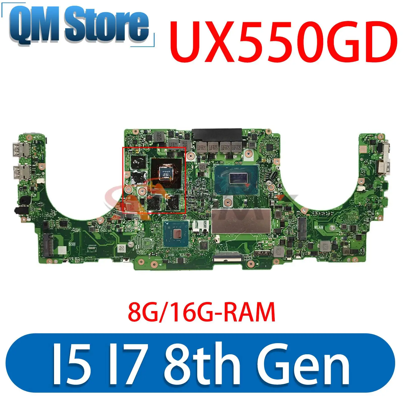 

Материнская плата ASUS Zenbook Pro 15 UX550GD UX550GEX UX550GE UX550G UX550GDX материнская плата для ноутбука I5 I7 GTX1050 GTX1050Ti 8 ГБ/16 ГБ ОЗУ