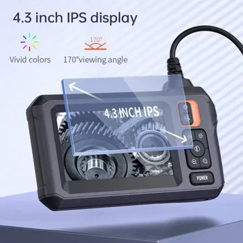 Telecamera per endoscopio industriale 1080P Schermo da 4,3 pollici 8 LED 8mm Telecamera per periscopio per ispezione con obiettivo singolo IP67 Impermeabile per tubi per auto