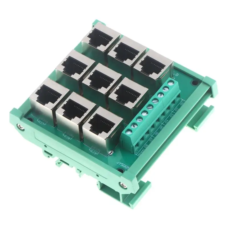Für RJ45 8p8c Ethernet-Port-Klemmenblock-Adapter mit 9 Schraubklemmen und DIN-Schienenmontage-Design für Netzwerkverbindungen. – Detail 4