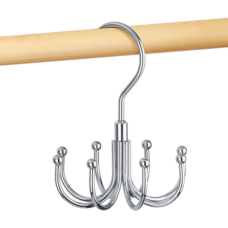 

1pc Home Storage Hooks Metal 8 Hooks Belt Hanger Bag Hanger Storage Hooks Tie Hanger Multi-functional Hanger Home Storage