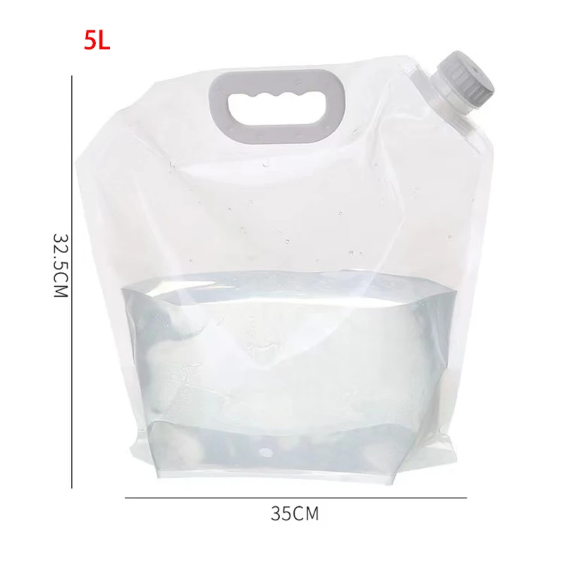 3/5L Portable Water Bag Folding Bucket Water Container Jug Bottle Pouch Outdoor Travel Camping with Handle Camping Supplies
