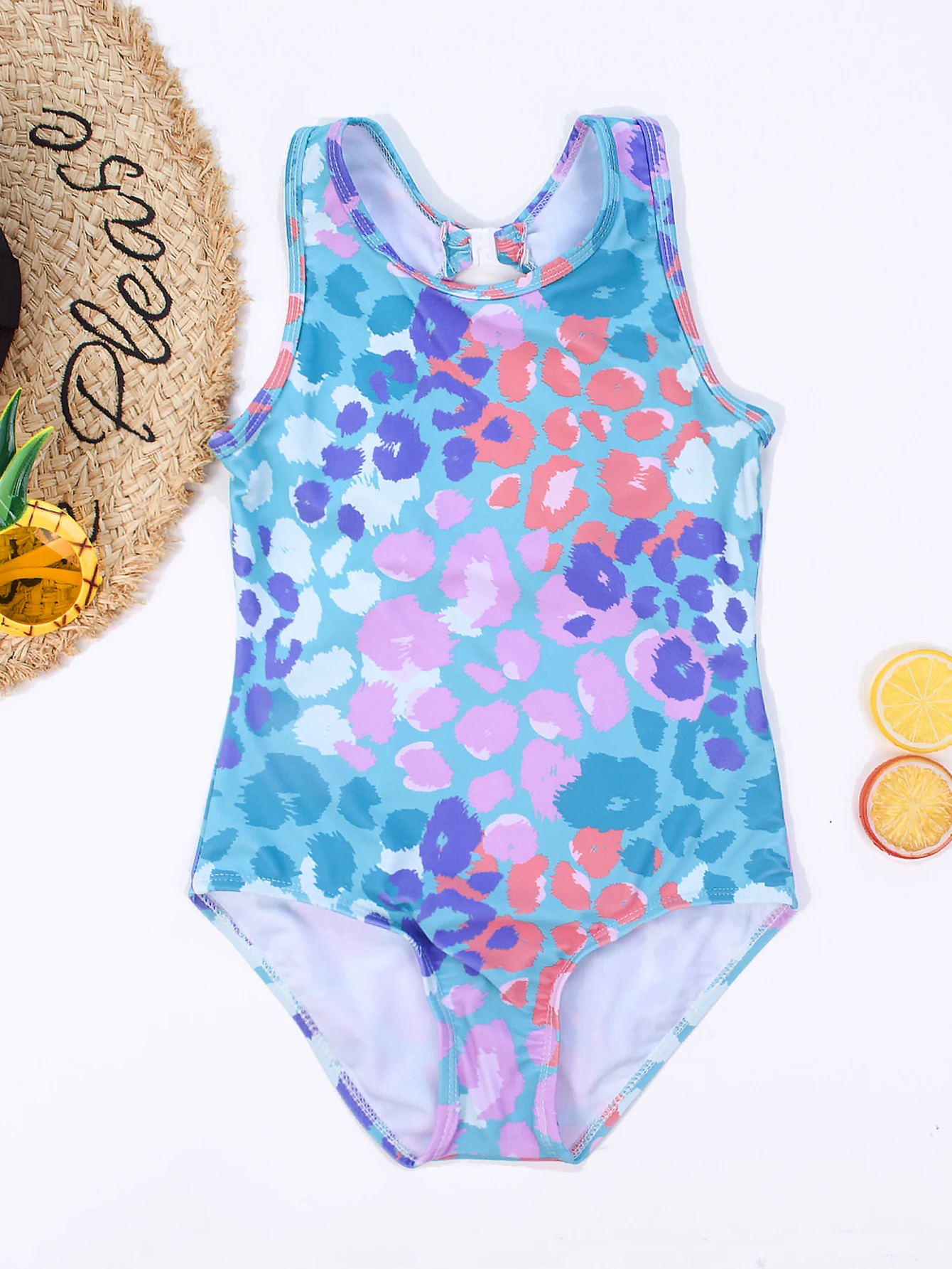 One Piece Swimsuit Children Swimsuit Children Swimsuits Leopard Print Outdoor Surf Cute Teen Girls One Piece Swimsuit 8-12Years Holiday Vacation Kids Girls Swimwear Clothes Beachwear