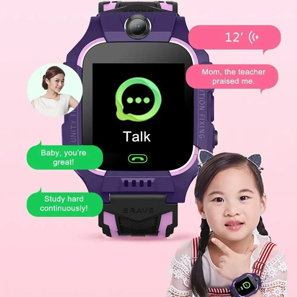 아동용 스마트 워치 SIM 카드 스마트 워치, Sos 전화 전화 카메라, 음성 채팅 사진, 소년 소녀 선물, 컬러 스크린 Q19, 2024 신제품