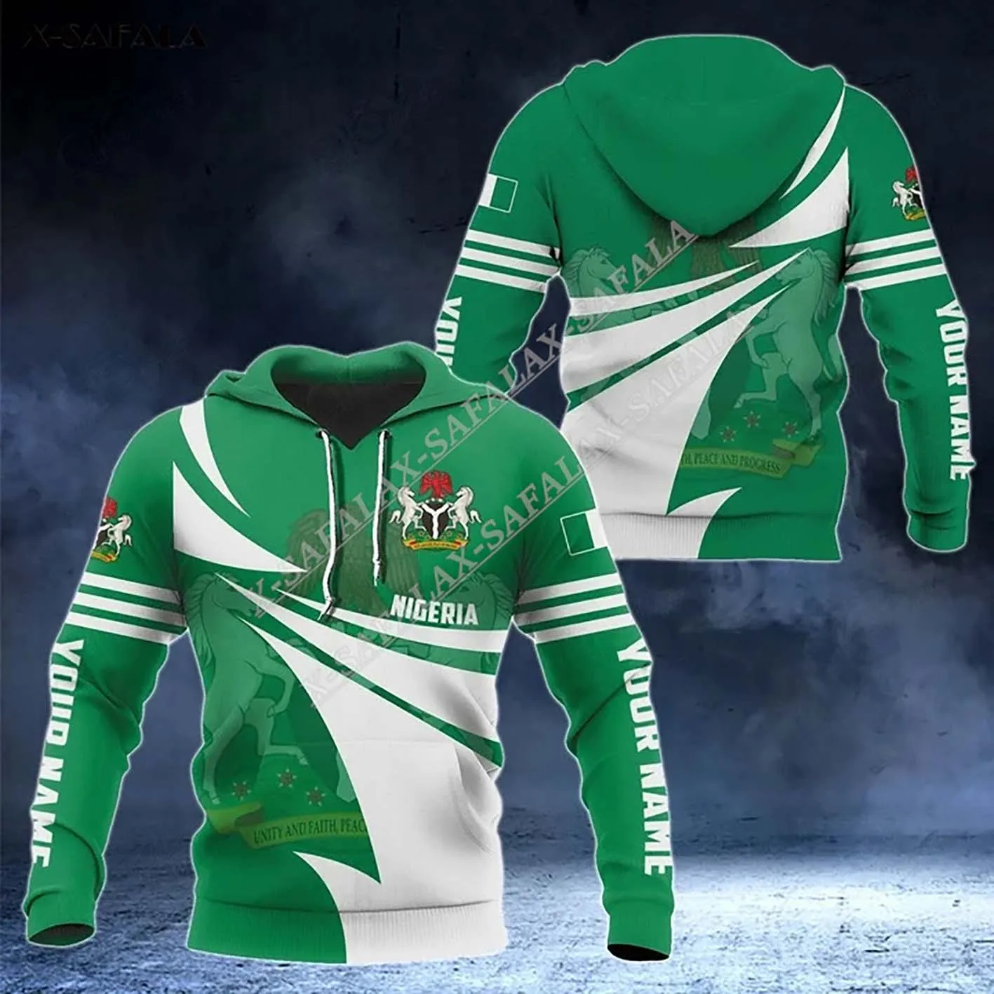 

Nigeria Coat Of Arms Country Flag 3D Printed Hoodies Harajuku Outwear Zipper Pullover Sweatshirt Casual Jacket