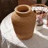 L9NB Rattan Woven Flower Vase Home Desktop Decor Rattan Material Home Garden Supplies 4