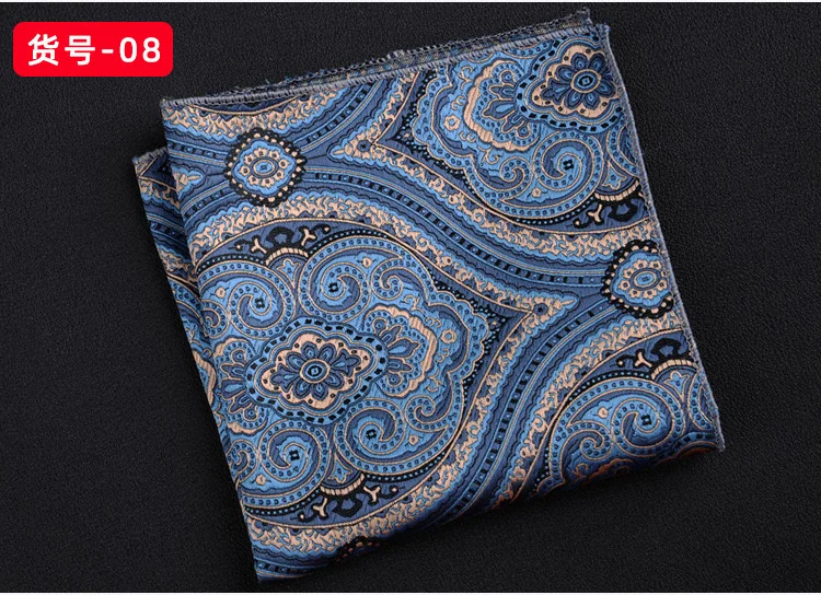 23CM Mens Woven Polyester Pocket Square Embroidered Jacquard Hanky Scarf Best Man Korean Formal Wedding Bridegroom Handkerchief