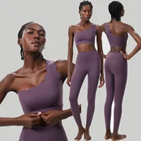 Women Two Pieces Fitness Yoga Set Buttery Soft Running Gym Suit Breathable Quick Dry Sportswear Female Strwetchy Workout Clothes - Image 5