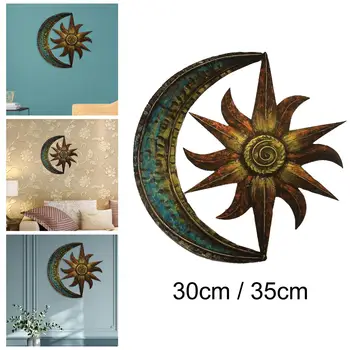 Sun Moon Metal Wall Art Sculpture Creative Bathroom Display Home 5