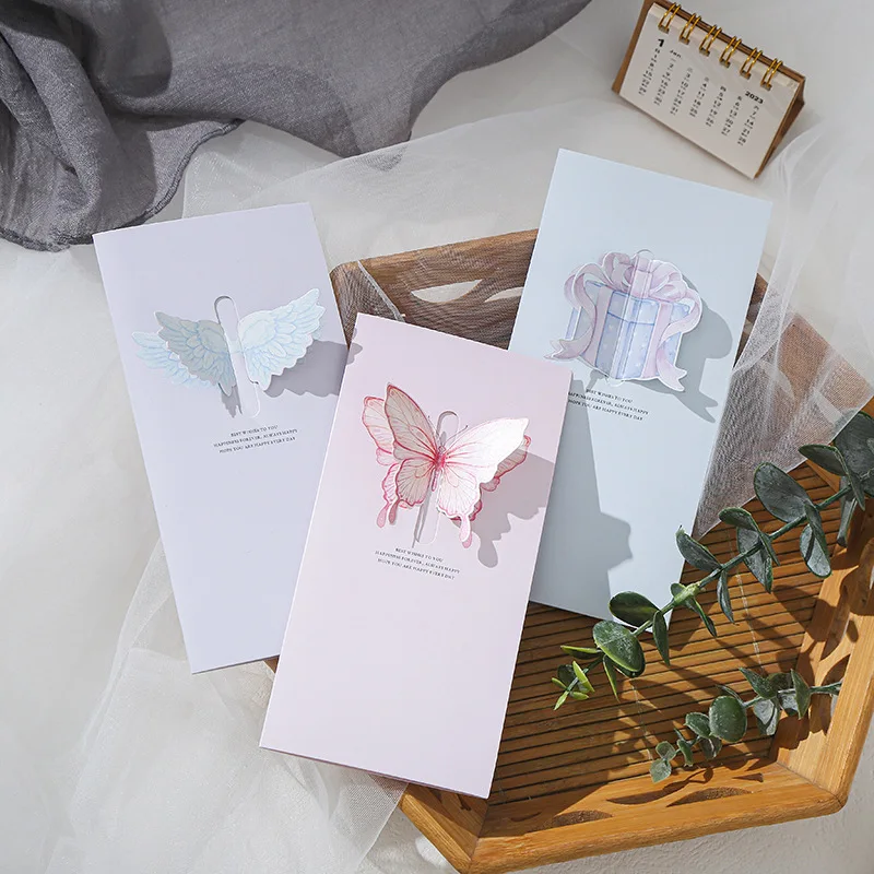 Elegant 3D Pop-Up Butterfly Bow Card Out Hollow Thank You Card for Valentine's Day Christmas for Flower Gift Stores