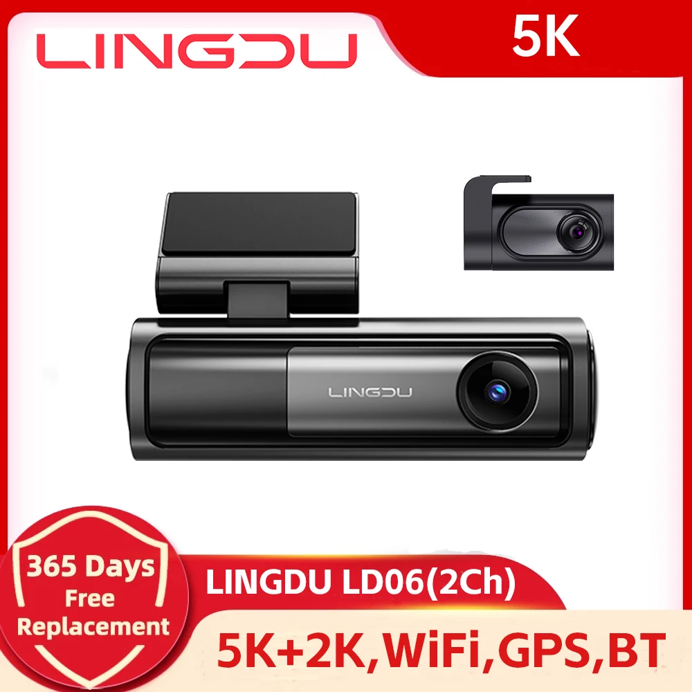 

Top LINGDU LD06 Dash Cam 5K/4K+2K Rear Cam Car DVR 5.8Gh WiFi GPS Support BT Voice Control 24H Parking Monitor WDR Night Vision