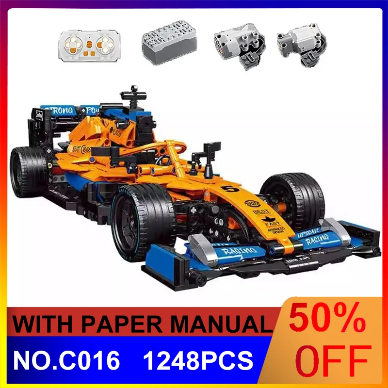 

Новая модель MOC C016 техническая супер машина F1 1:12, строительные блоки, кирпичи, головоломки, игрушки, подарки на день рождения