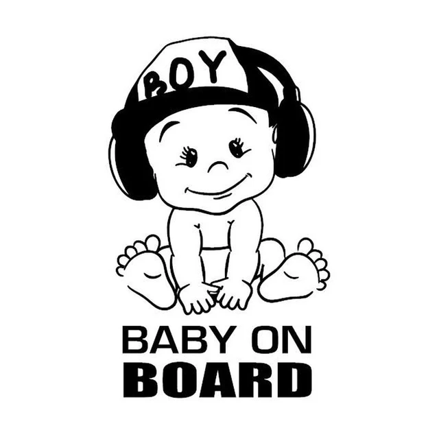 Car Sticker Warning Baby On Board Funny Cute Boy Car Exterior Accessories  Vinyl Decal Pvc Waterproof Sunscreen 15cm - Car Stickers - AliExpress