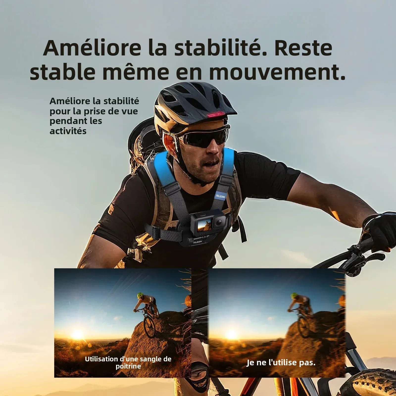 Support pour GoPro avec Clip Téléphone et Adaptateur Action