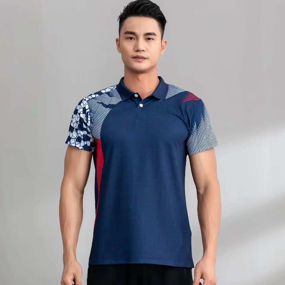 thumbnail image 1 of Ropa de tenis de mesa de secado rápido para hombres y mujeres, camiseta de bádminton de manga corta, uniforme de Ping Pong estampado, ropa deportiva, 1 of 5