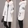 2024 New Winter Coat Women's Jacket Fur Neckline Long Basic Coats Thick Jackets Cotton Padded Outerwear Parkas Female Clothes 3