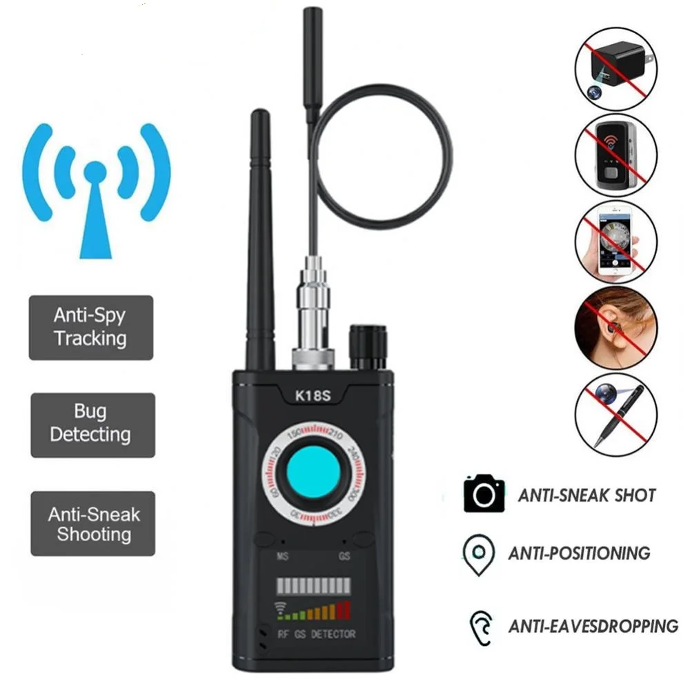 

K18S Multifunction Camera Detector GSM Audio Error Finder GPS Signal RF Tracker Detect Eavesdropping Privacy Scanner