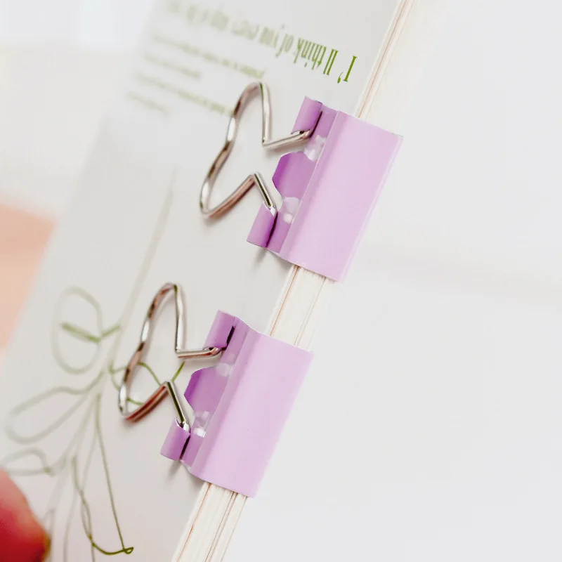 100pcs 하트 핑크 바인더 클립 하트 모양 손잡이 금속 종이 사진 티켓 클립 사무실 학교 및 가정 문구 용품