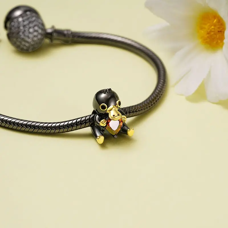 925 Sterling Silver Chameleon Turtle Tiger Duck Magpie Charms Beads Fit Original Pendant Bracelet DIY Jewelry