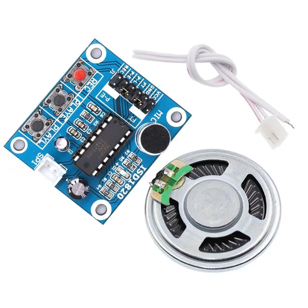 

Модуль диктофона ISD1820, многофункциональная кнопка записи голоса, микрофоны для громкоговорителя