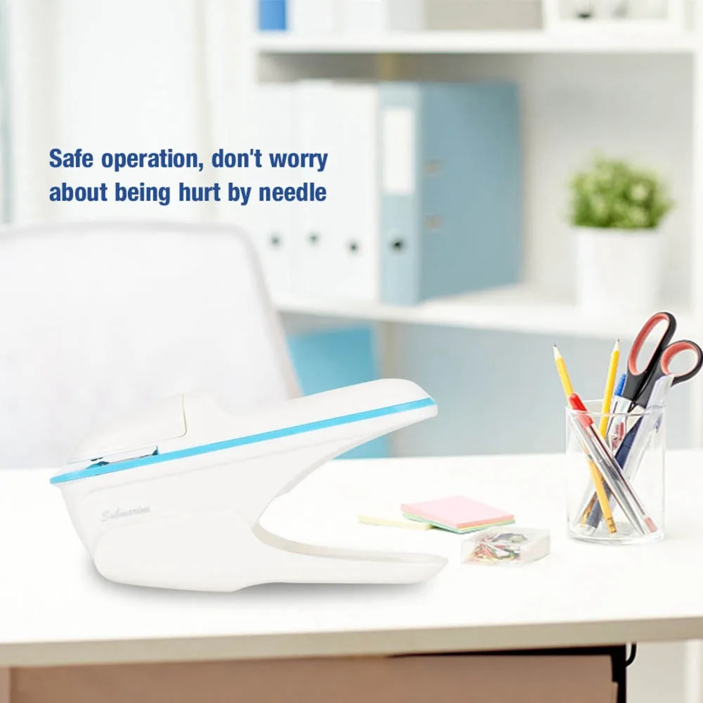 ABS 스테이플리스 스테이플러 최대 8장 스테이플 없이 사용 가능 스테이플리스 스테이플링 머신 노동 절약형 디자인 컴팩트 사이즈 스테이플 프리 스테이플러