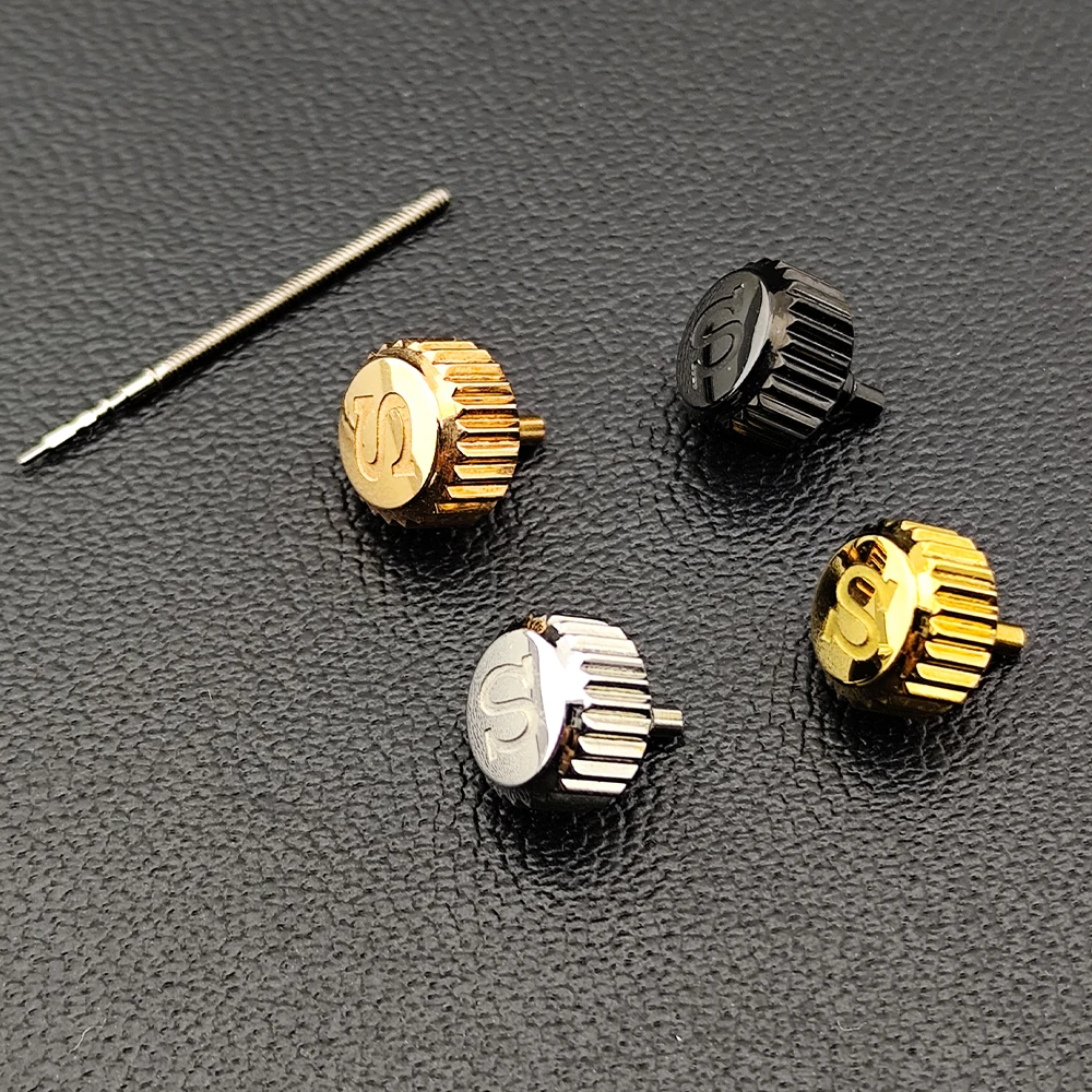 Silver/Gold Screw Replacement with Engraved S Symbol on Crown - Watch Accessory with Crown Tube