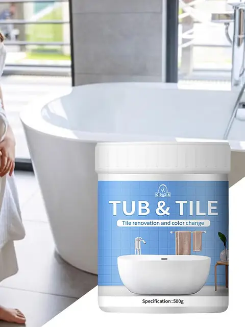 Kit di pittura per piastrelle da bagno Vernice per cambiamento di colore per piastrelle Vernice a base d'acqua per ristrutturazione in ceramica di vetro per vasche da bagno Lavandino 5