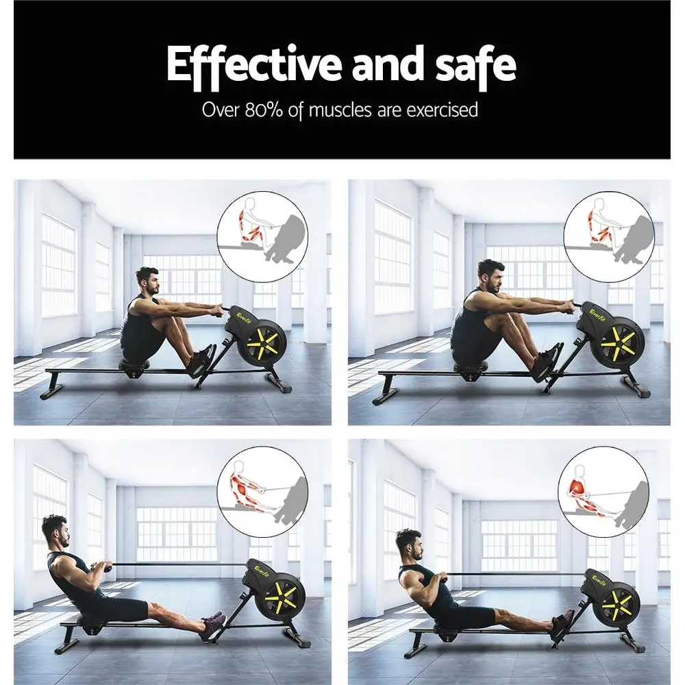 Rowing Machine, Air Rower Exercise Fitness Gym Home Cardio