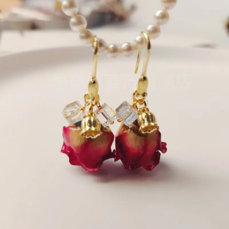 Red Rose Epoxy Resin Earrings Image 13