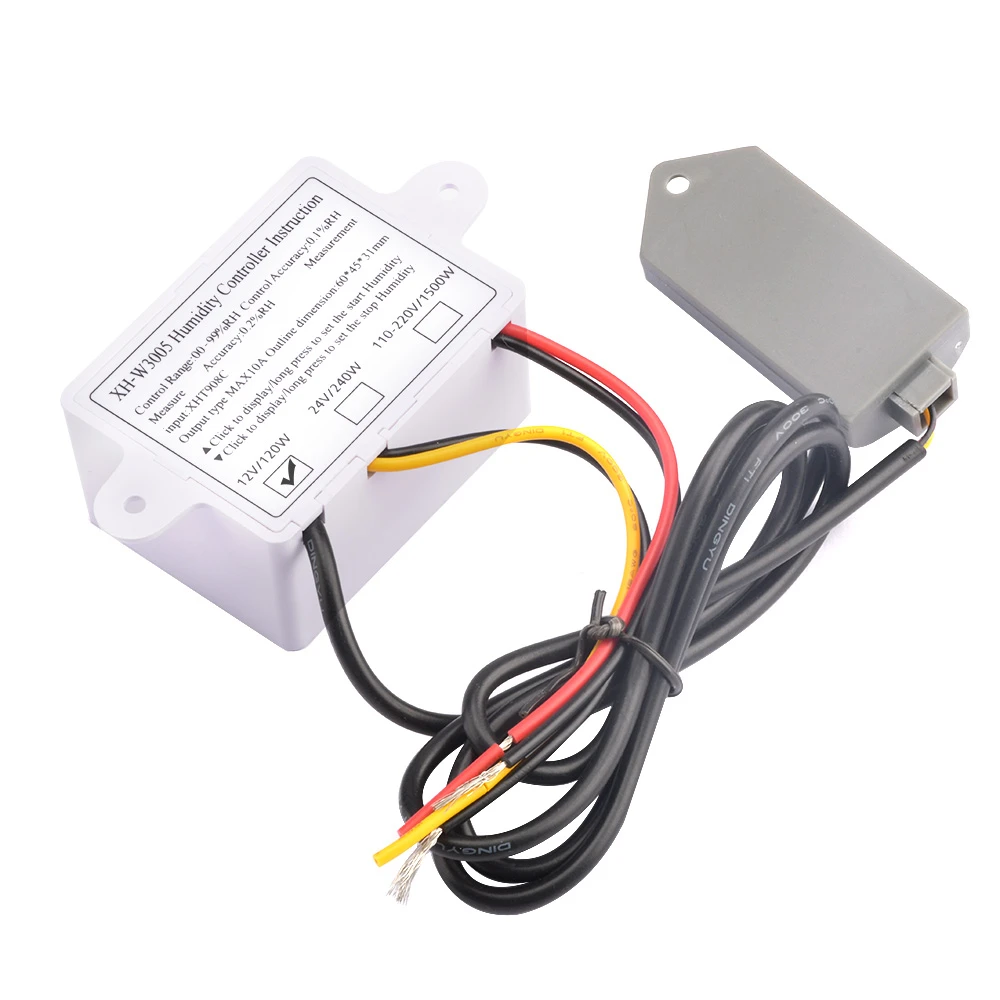 Digitaler Feuchtigkeitsregler XH-W3005 12V 24V 220V Hygrostat Hygrometer Feuchtigkeitskontrollschalter Regler + Feuchtigkeitssensor – Detail 8