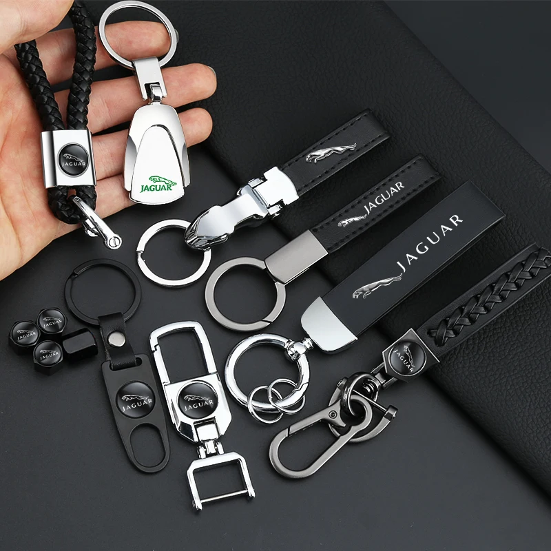 Автомобильный металлический брелок кожаный 3D логотип для Jaguar XF XJ-S XJ-6 X-Type XE S-Type