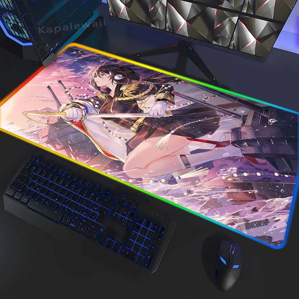 

Azur Lane Mouse Pad Backlit Gaming Mousemat RGB Large Desk Mat Pc Gamer Accessoires Mousepad Speed Keyboard Pads XXL 400x900mm