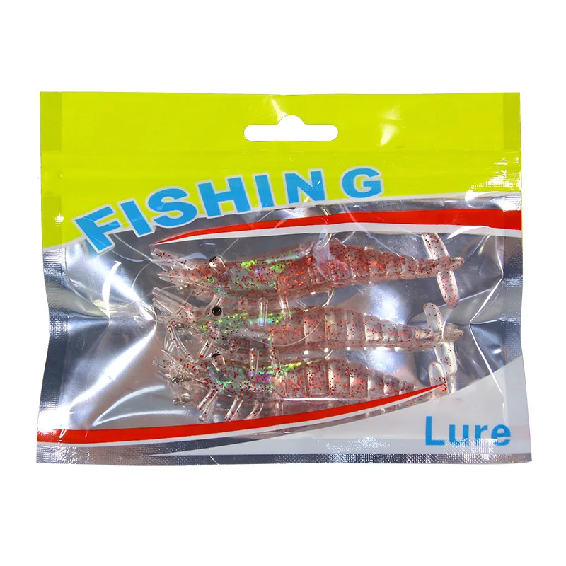 3 Quality shrimp bait hooks, silicone simulation with hooks, weed-free soft  bait bass trout trash eye fishing tools - AliExpress