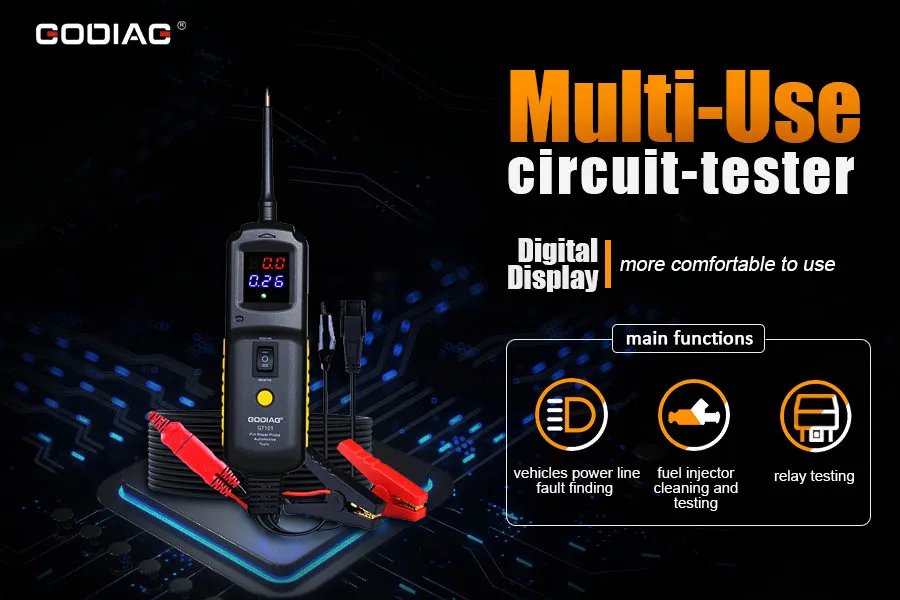 GODIAG GT101 PIRT circuit probe DC 6-40V Vehicles Electrical System Diagnosis/ Fuel Injector Cleaning and Testing