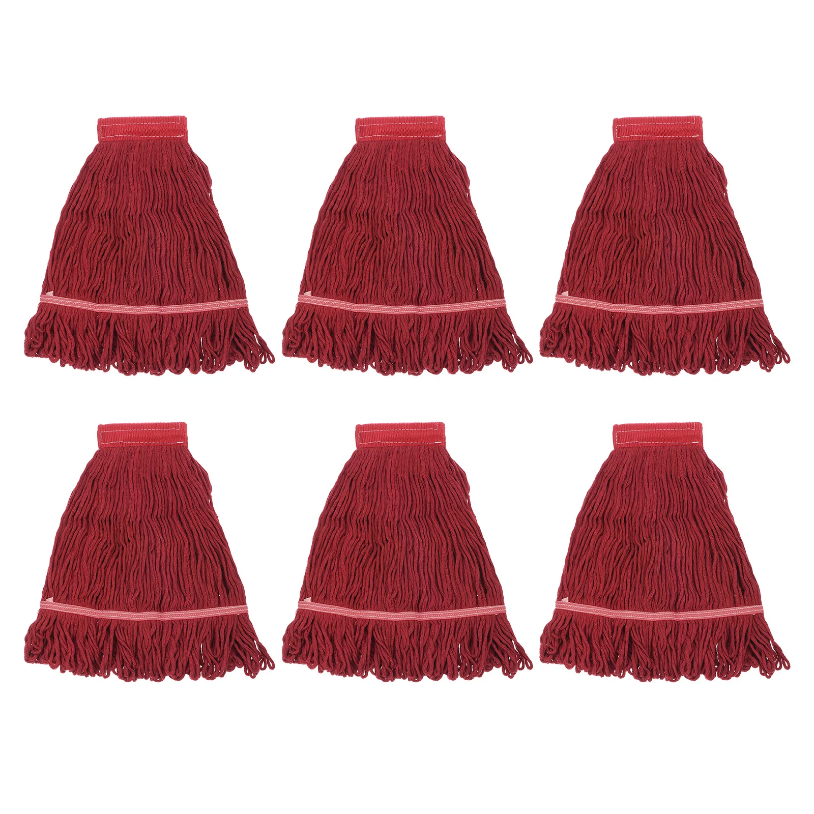 6Pcs Commercial Mop Head Replacement, Cotton String Mop Head, Wet Cleaning Head Refills for Home, Industrial Commercial Use