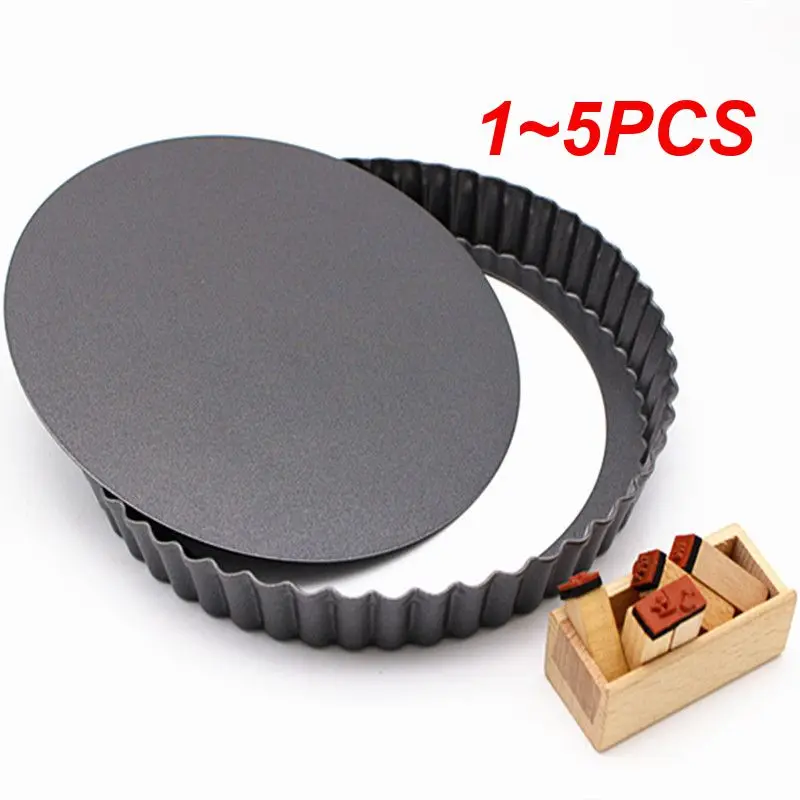 

1~5PCS 8/10/12cm Mini Round Pie Muffin Cupcake Pans Non-Stick Tart Quiche Flan Pan Pie Pizza Cake Mold Removable Loose Bottom