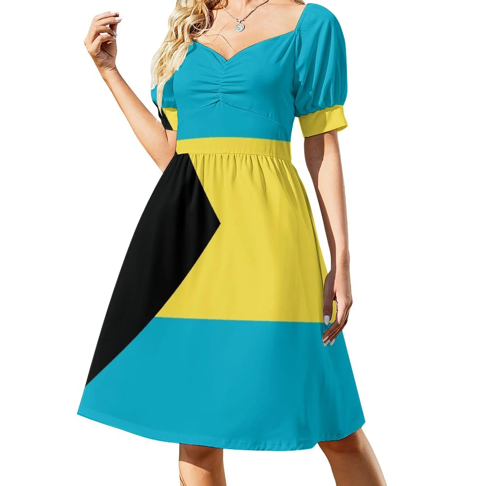 

Женское летнее платье без рукавов с флагом Багамских Островов
