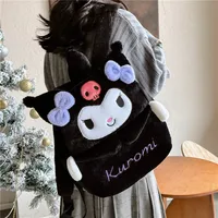 Sanrio Plush Cartoon Backpack, Cute Anime Schoolbag, Cinnamoroll Kuromi Hello Kitty Shoulder Bag Birthday Gift 3