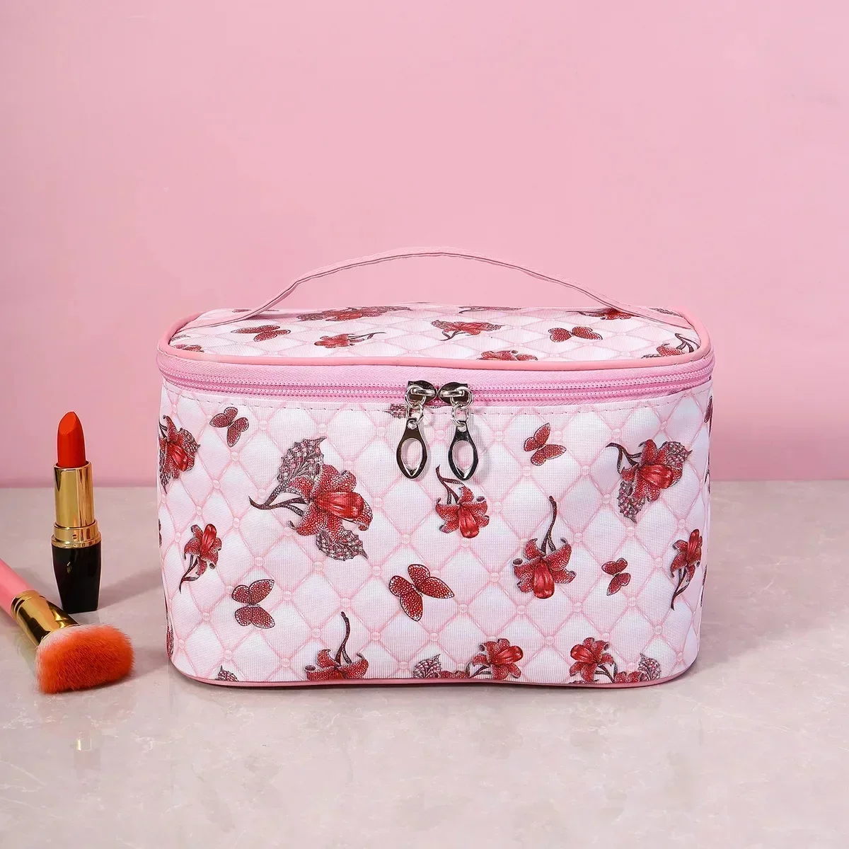 Fashion Printing Butterfly Cosmetic Bag Large Capacity Portable Travel Wash Toiletry Storage Bag Ladies Manicure Tools Handbag 6