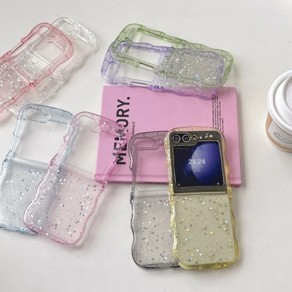 Glitter Star Wave Candy Color Shockproof TPU Phone Case with Bling Epoxy Design