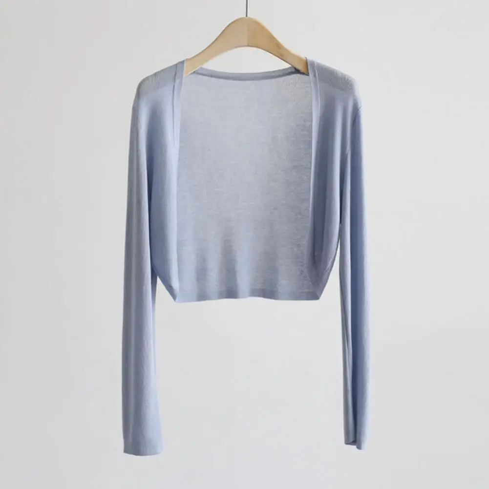 

Fall Spring Lady Coat Versatile Women's Open Stitch Cardigan Thin Warm Sun-protective for Spring Fall Comfortable Top