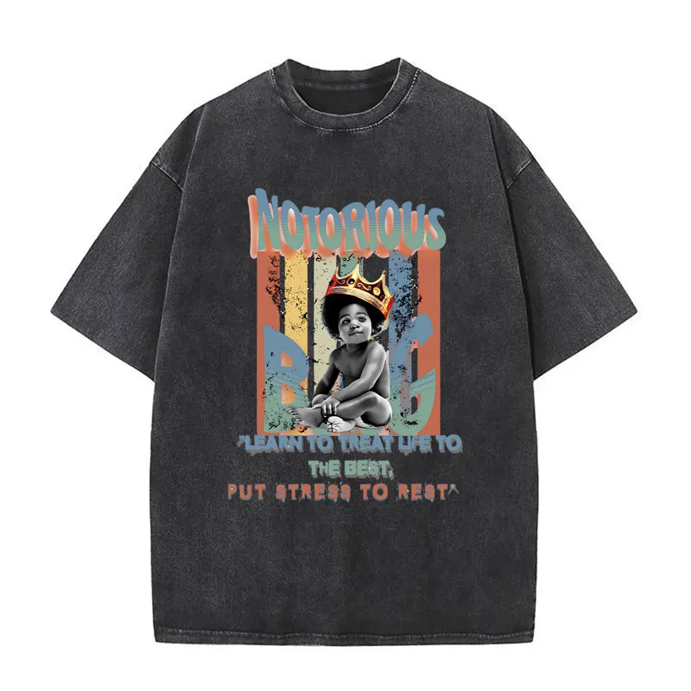 Y2k Tshirt Men New in Top & Tees Mens T-Shirt Rapper The Notorious Big L Lifestylez of The Poor and Dangerous Vintage Washed 6