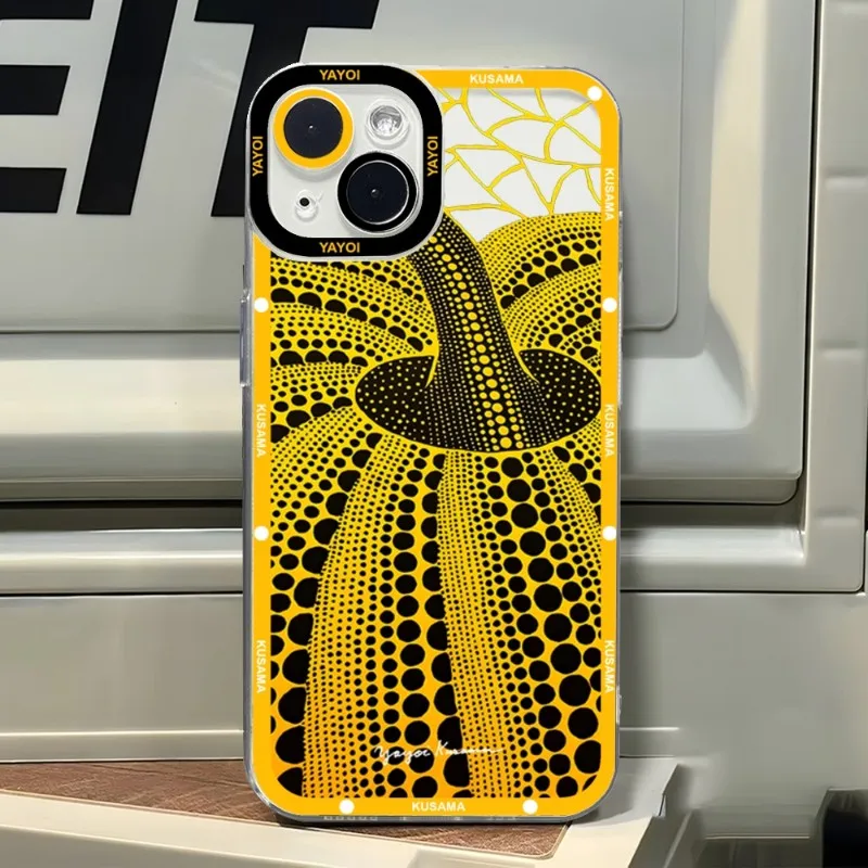 Art YAYOI KUSAMA Phone Case Transparent For Iphone 13 Pro Max 12