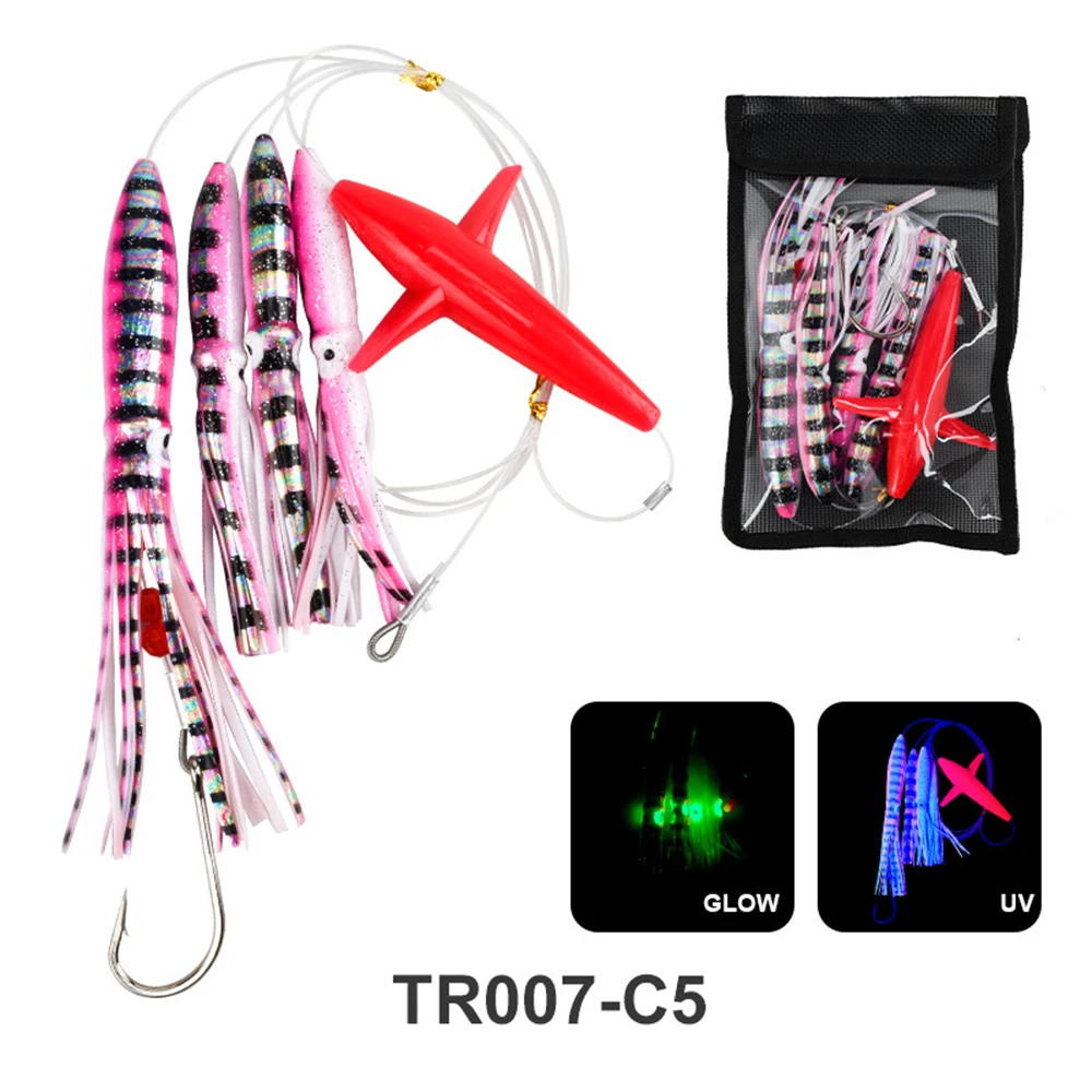 Big Game Fishing Teaser Rigged Feather Bird Trolling Lure Tintenfisch Thunfisch Daisy Chain Mahi Wahoo Lure Salzwasser Kunstköder – Detail 12