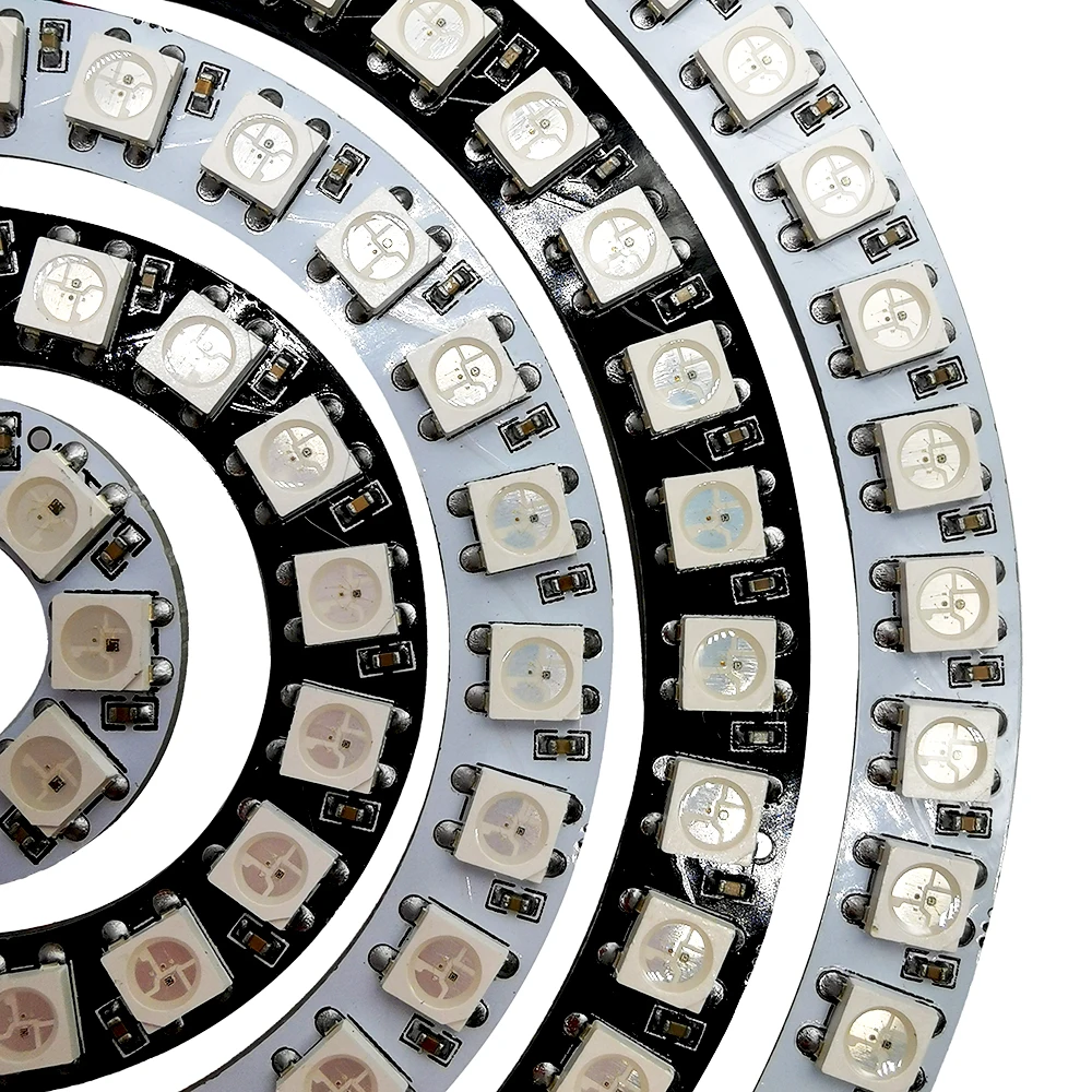 DC5V WS2812B RGB Led Ring Individually Addressable 3Pin WS2812 Round Module 5050 Built-in Pixel 1 8 16 24 35 45 60 88 93 148 241