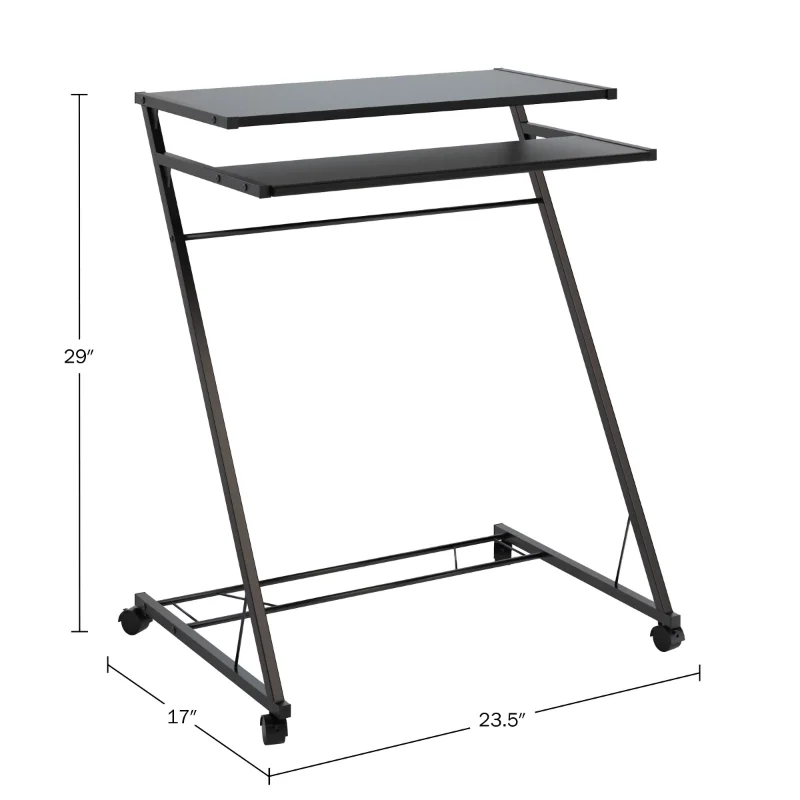 

Rolling Laptop Cart with Casters for Mobility (Black)